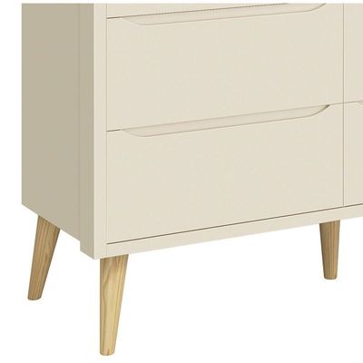 Cômoda 6 Gavetas Théo New Areia Fosco Com Natural - Moveisaqui