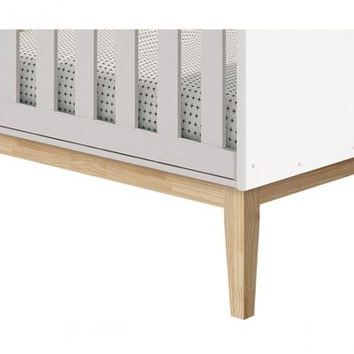 Berço Americano Classic New Branco Fosco Com Natural - Moveisaqui