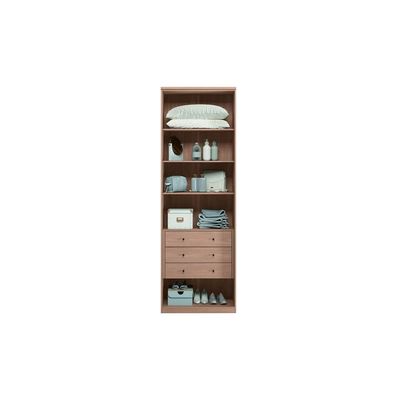 Armário Modulado Toledo 2 Portas 2 Prateleiras 3 Gavetas 240x80cm Santos Andira Marrom