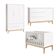 Jogo De Quarto Para Bebê Completo 3 Portas Classic New Branco Fosco Com Natural - Reller