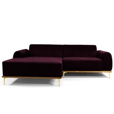 Sofá 5 Lugares Com Chaise Molino 300cm Roxo Grape C-292