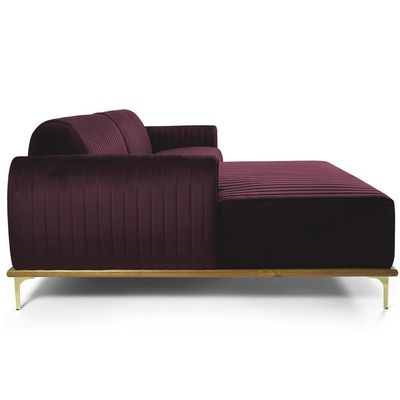 Sofá 5 Lugares Com Chaise Molino 300cm Roxo Grape C-292