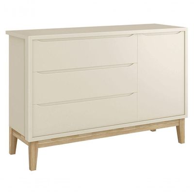 Jogo De Quarto Para Bebê Completo 3 Portas Classic New Areia Fosco Com Natural - Reller