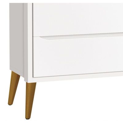 Cômoda Sapateira Théo New Branco Fosco Com Madeira - Moveisaqui