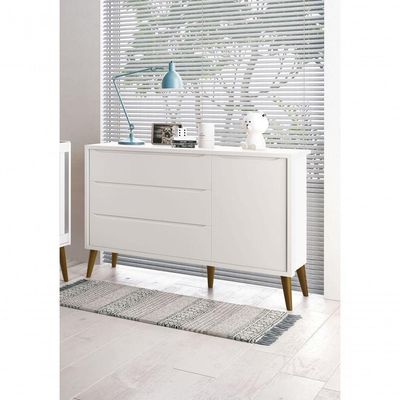 Cômoda Sapateira Théo New Branco Fosco Com Natural - Reller