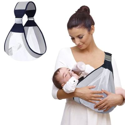Canguru Ergonômico Carregador Bebe com Alça de Ombro Ajustável Único / Cinza