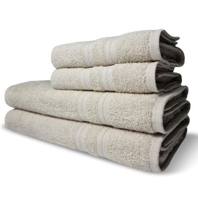 Jogo de Toalhas Itália Soft 4 Pçs - 2 Banho e 2 Rosto 430g/m² 100% Algodão - Bege