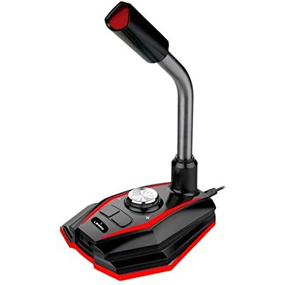 Microfone Gamer USB Omnidirecional com LED – Áudio Claro para Jogos, Lives e Gravações
