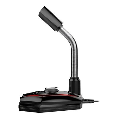 Microfone Gamer USB Omnidirecional com LED – Áudio Claro para Jogos, Lives e Gravações
