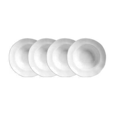 Conjunto de Pratos de Sobremesa Orgânico New White 250ml 4 Peças Porto Brasil Branco