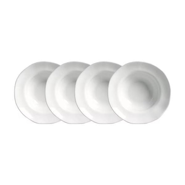 Conjunto de Pratos de Sobremesa Orgânico New White 250ml 4 Peças Porto Brasil Branco