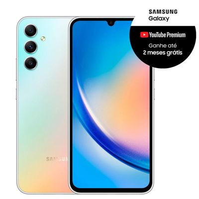 Smartphone Samsung Galaxy A34 128GB Dual Chip 5G Tela de 6.6" Câmera Tripla 48MP+8MP+5MP Prata Prata