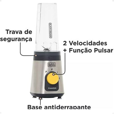 Liquidificador E Processador Pessoal Freestyle Em Inox 110V