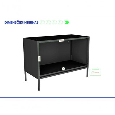 Balcão Baixo Multiúso Itatiaia Smart - 2 Portas - Preto Matte