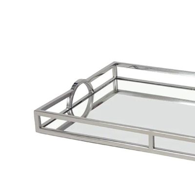 Bandeja retangular em aço inox espelhada Fracalanza 56x36x6cm