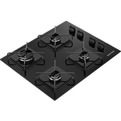 Cooktop 4 Bocas a Gás Grades de Ferro Amarado Chama Simmer BDD61BE Brastemp Preto / Bivolt