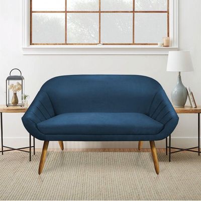 Namoradeira Suede Azul Marinho Castanho
