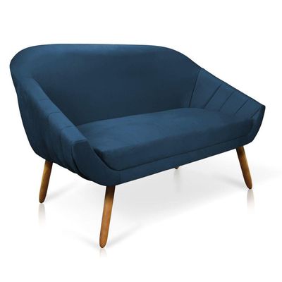 Namoradeira Suede Azul Marinho Castanho