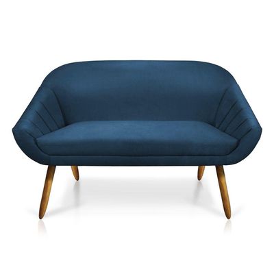 Namoradeira Suede Azul Marinho Castanho