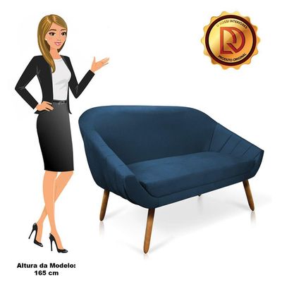 Namoradeira Suede Azul Marinho Castanho