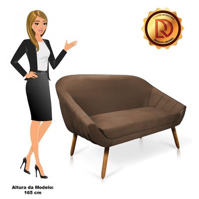 Namoradeira Suede Marrom Castanho
