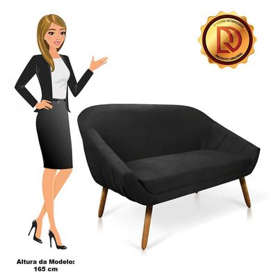 Namoradeira Suede Preto Castanho