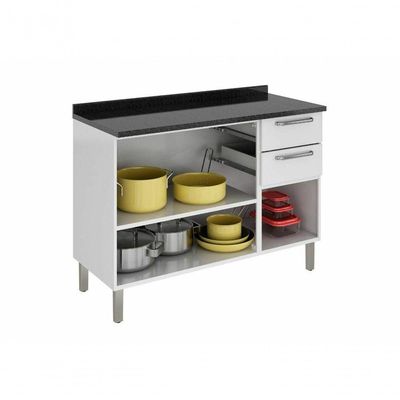 Balcão Cozinhas Itatiaia Tarsila - 3 Portas E 2 Gavetas - Branco
