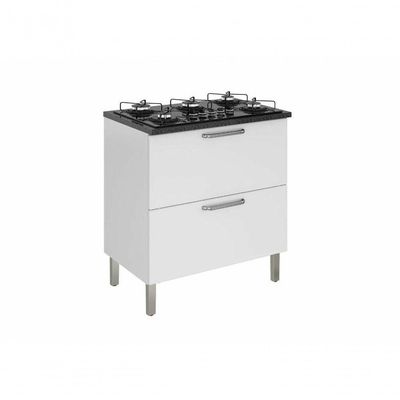 Balcão Cozinhas Itatiaia Tarsila Para Cooktop 5 Bocas - 1 Porta Horizontal E 1 Gaveta - Branco