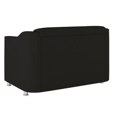 Kit Sofá Namoradeira + Poltrona Tilla Recepção Sala Tecido preto