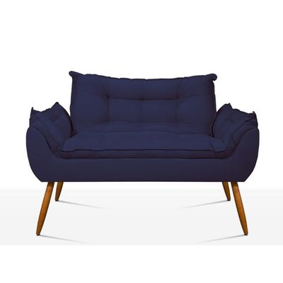Kit Namoradeira Opala Sala Quarto 02 Poltrona Balaqui Decor Azul Marinho