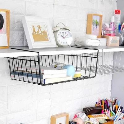 Cesto Organizador Suspenso Aramado Multiuso Gaveta Encaixe Mesa Armario Prateleira Grande Lavanderia Banheiro Porta Obje