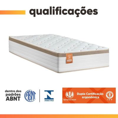 Cama Bibox Baú Com Colchão Real Solteiro E Cama Auxiliar Conjugada 88x188x73cm Bela Bege