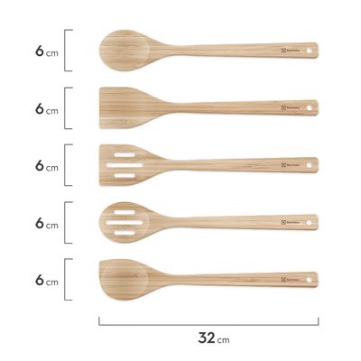 Kit Utensílios de Bambu 6 Peças + Potes Herméticos Porta-Mantimentos com Tampa de Bambu Electrolux Não se aplica