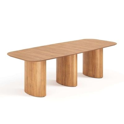 Mesa De Jantar Orgânica Tivoli 320cm X 110cm 10 Lugares Lamina Cinamomo Mel