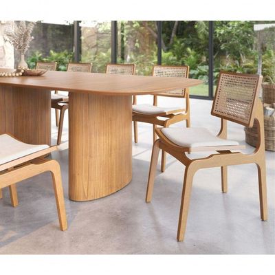 Mesa De Jantar Orgânica Tivoli 320cm X 110cm 10 Lugares Lamina Cinamomo Mel