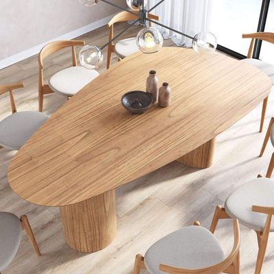 Mesa De Jantar Orgânica Breeze 2,70 X 1,20m 10 Lugares Lâmina Natural De Madeira Mel