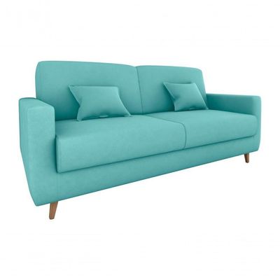 Sofá Cama Emília 2 Lugares 190cm Veludo Verde Menta Matrix