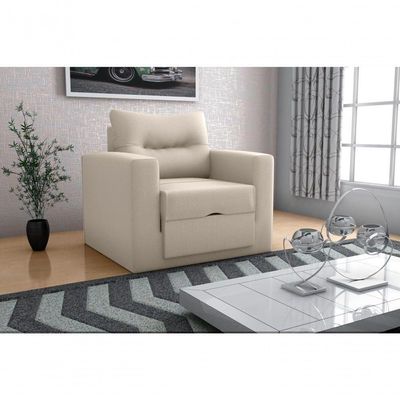 Sofá Cama Marissol 1 Lugar Suede Bege