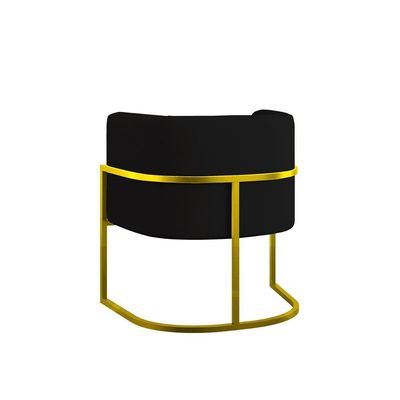 Kit Sofá 2 Lugares + 2 Poltronas Recepção Veludo Dourado Preto