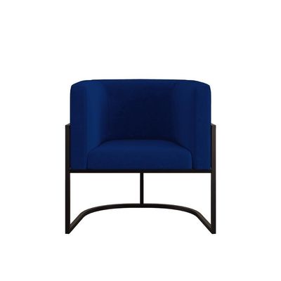 Kit Sofá 2 Lugares + 2 Poltronas Para Recepção Balaqui Azul Marinho