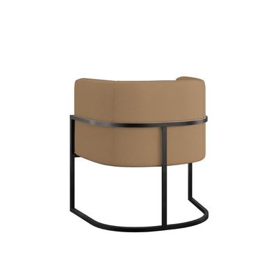 Kit Sofá 2 Lugares + 2 Poltronas Recepção Veludo Preto Capuccino