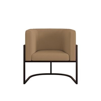 Kit Sofá 2 Lugares + 2 Poltronas Recepção Veludo Preto Capuccino