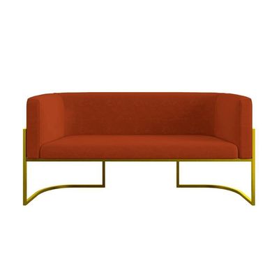 Kit Sofá 2 Lugares + 2 Poltronas Para Recepção Balaqui Terracota