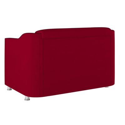 Namoradeira Elegante Sala, Quarto Suede Balaqui Decor vermelho