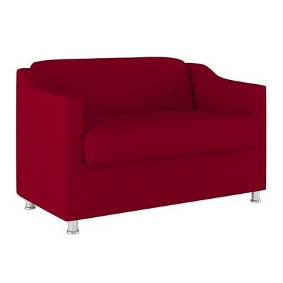 Namoradeira Elegante Sala, Quarto Suede Balaqui Decor vermelho