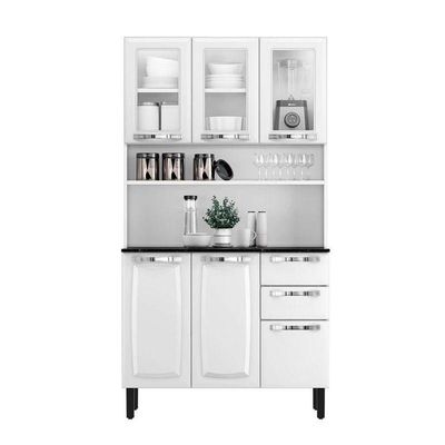 Kit Cozinha Compacta Pratika 105cm Em Aço Itatiaia Branco