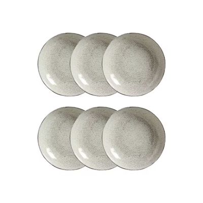 Conjunto 6 Pratos Fundos Stoneware 1,1L Bio Pistache Esmalte Reagente Porto Brasil Pistache