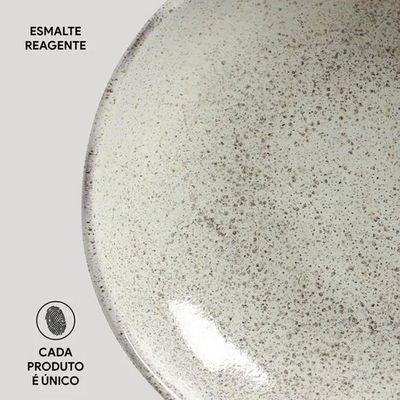 Conjunto 6 Pratos Fundos Stoneware 1,1L Bio Pistache Esmalte Reagente Porto Brasil Pistache
