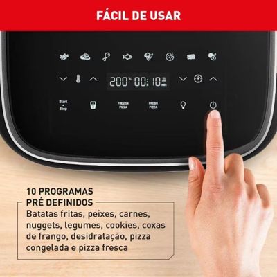 Fritadeira Elétrica Air Fryer Easy Fry Extra AFP4 4L 1700W Painel Digital Preta Inox Arno Preto/Inox / 220V
