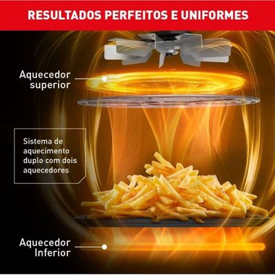 Fritadeira Elétrica Air Fryer Easy Fry Extra AFP4 4L 1700W Painel Digital Preta Inox Arno Preto/Inox / 220V